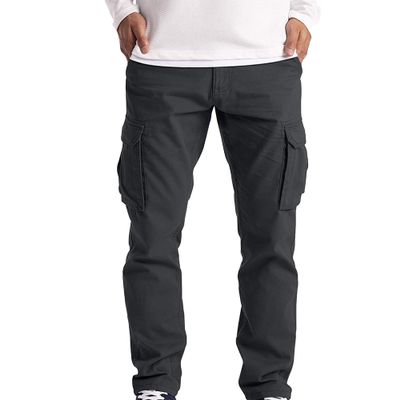 Maiyifu-GJ Men's Hiking Cargo Pants Trousers Lightweight Casual Athletic Jogger Pants Multi Pockets Workout Sweatpants (Grey,Medium)
