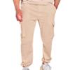Maiyifu-GJ Men's Casual Loose Cotton Linen Pants Drawstring Elastic Waist Athletic Jogger Pants Summer Lightweight Sweatpants (Khaki,3X-Large) view 1