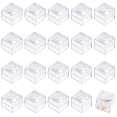 CHGCRAFT 20pcs Magnifying Display Box Diamond Gemstone Display Case Transparent Plastic Diamond Jewelry Boxes