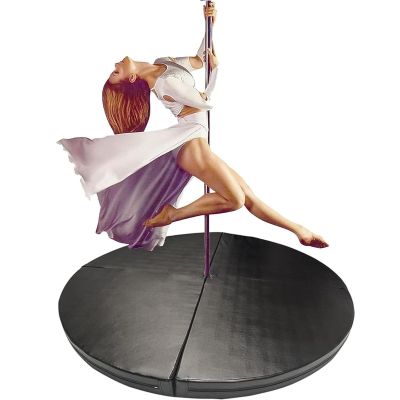 Foldable Round Pole Dance Mat, Yoga Exercise Fitness Dancing Pole Crash Mat Non-Slip PU Cover EPE Foam Crash Mat Shock Absorption Portable Pole Dancing Safety Mat (Color : 150cm, Size : 10cm Thick)