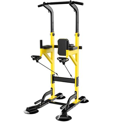 Dip Station 11 Levels Adjustable Height Multi-Function Pull Up Bar Dips Stand Ab Exercise Rack Home Gym Fitness Equipment for Family Workou