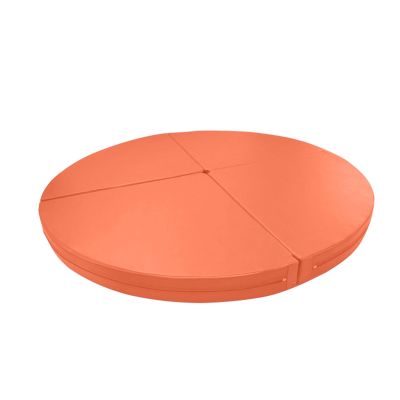 Round Folding Portable Pole Dance Mat Professional Yoga Exercise Safety Dancing Pole Mat Cross Linked EPE Foam Crash Mat w/PU Leather Skid Proof Cover, Orange (Color : 200cm, Size : 10cm Thick)