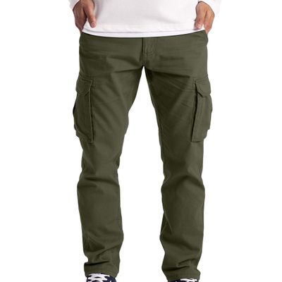Maiyifu-GJ Casual Cargo Pants for Men Lightweight Multi Pockets Hiking Sweatpants Athletic Running Joggers Trousers (Army Green,3X-Large)