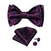 Bowtie For Men Self-Ties Set Cravat Mens Bow Tie Accessories Burgundy Wine Red Color Paisley Butterfly Knot Gift view 1