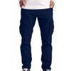 Maiyifu-GJ Men's Cotton Hiking Pants Lightweight Elastic Waist Cargo Pants Casual Athletic Joggers Sweatpants with Pockets (Blue,5X-Large) view 1