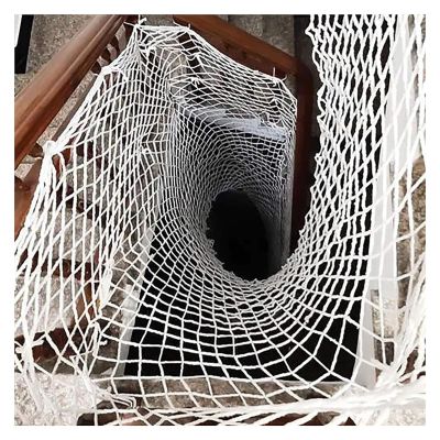 MYJIO Safe Net Outdoor Courtyard Guardrail Net Decorative Wear-Resistant Mesh Cargo Nylon Rope Net, Wall Decoration Court Protection (Color : White10cm mesh, Size : 4x5m(13x16ft))