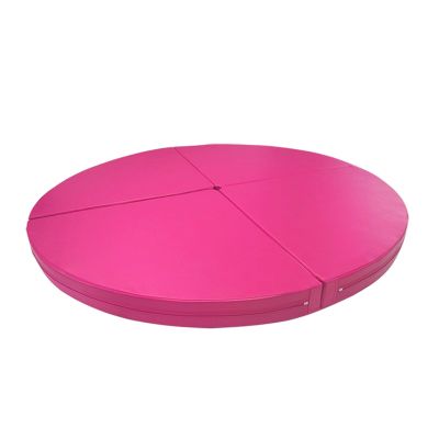 SHYP Round Folding Portable Pole Dance Mat Professional Yoga Exercise Safety Dancing Pole Mat Cross Linked EPE Foam Crash Mat w/PU Leather Skid Proof Cover, Rose Red (Color : 200cm, Size : 5cm Thick)