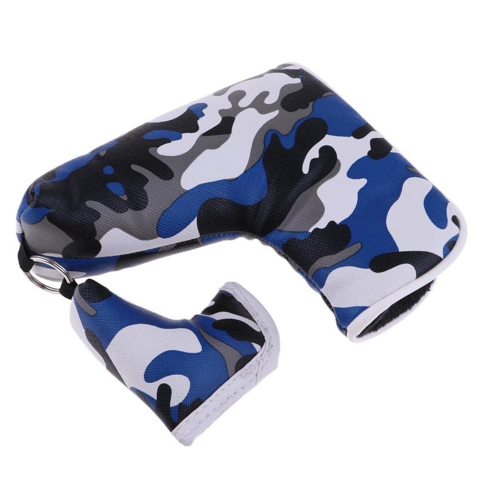 Aymzbd Golf Putter Blade Cover Waterproof PU Head Protection Gear, Blue