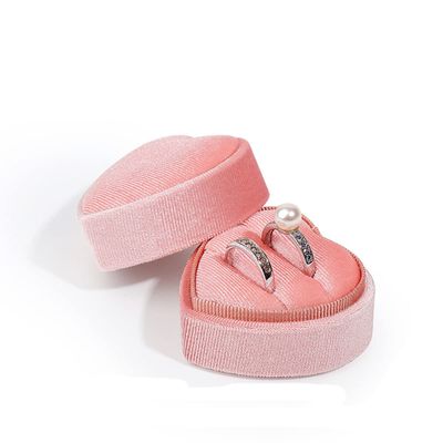ZYJGXYgzq Jewelry box,jewellery organiser box,1pcs Organizer Women heart-shaped corduroy cloth Jewelry Organizer box Girls Gift (Color : Rose red-01) (Color : Pink)