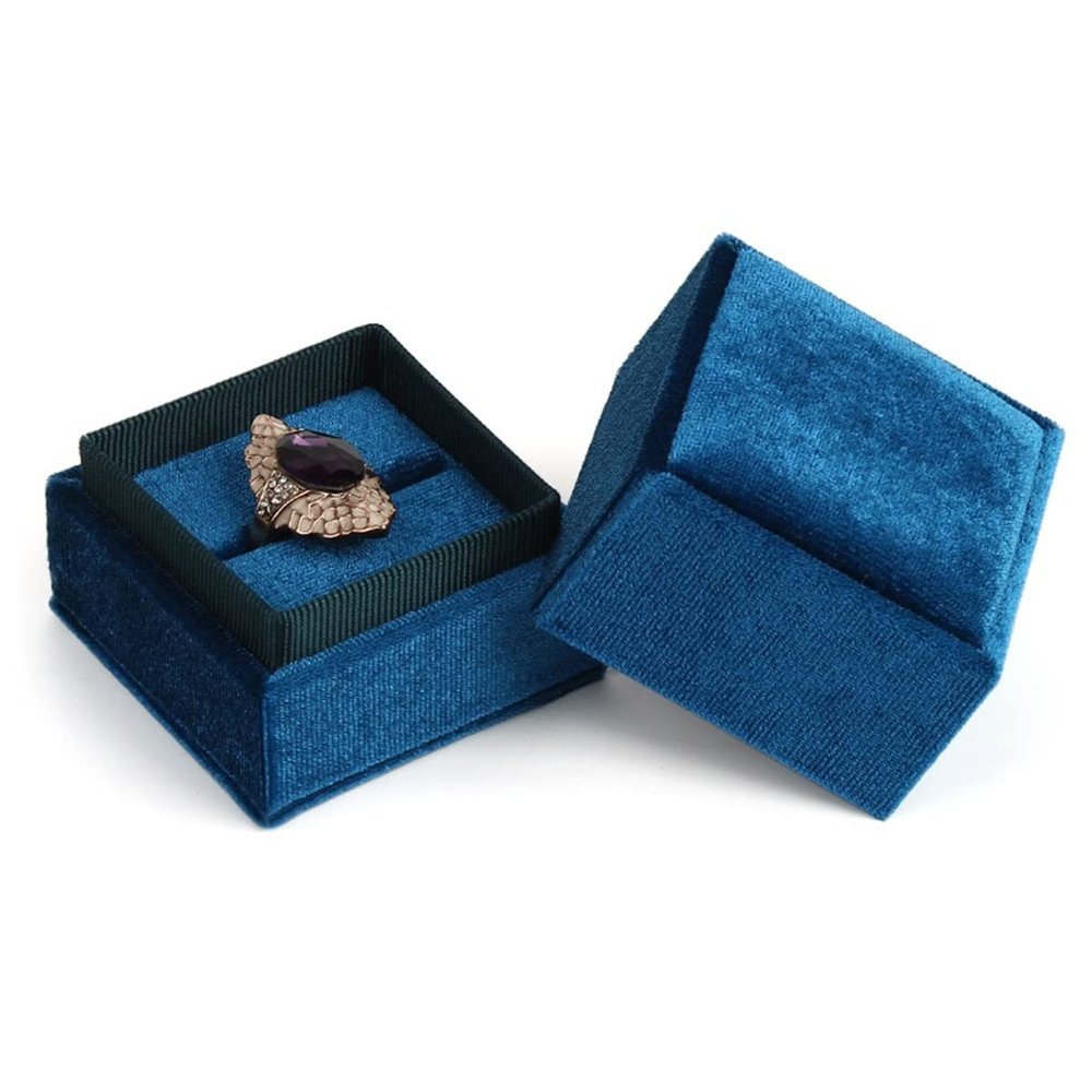 ZYJGXYgzq Jewelry box,jewellery organiser box,Organizer Square Shape Velvet Earring Pendant Display Holder, with Detachable Lid Ring Box Girls Gift (Color : Pendant box-07) (Color : Ring Box 02)