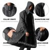 AKbik Men's Raincoats With Hood, Waterproof Reusable Coat Jacket Adults, Rain Coat for Hiking Trekking Poncho (Color : Black, Size : Large) view 3