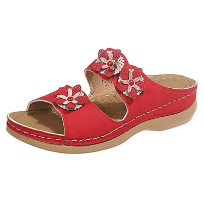 Ladmiple Sandals Women Fashion Wide Feet Womens Comfortable Walking Flip Flops Orthopedic Sandals with Arch Support Dressy Summer Comfortable Orthotic Beach Shoes Slides 2024