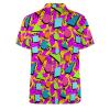 80s 90s Men's Golf Polo Shirts Hawaiian Polo Shirts for Men Dry Fit Golf Shirt Short Sleeve Print Polo Shirts for Men,Pink Medium view 4