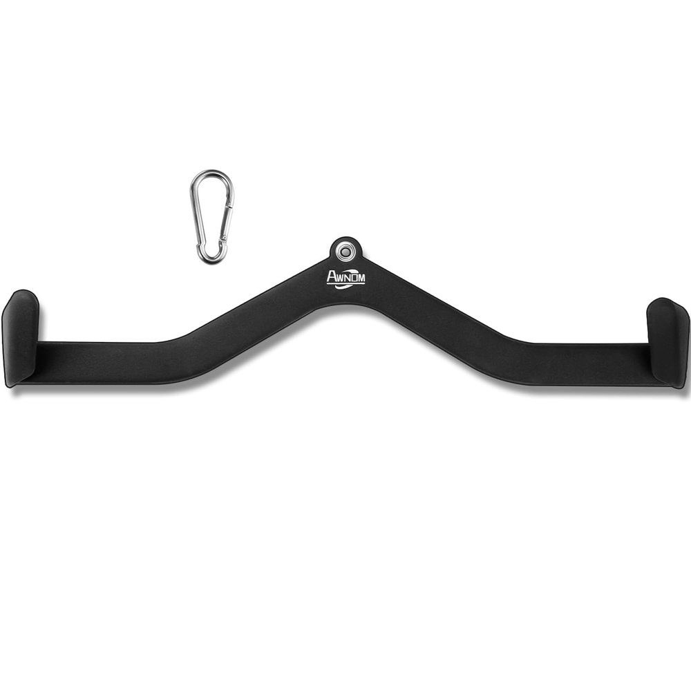 AWNOM LAT Pulldown Attachments for Cable Machines, Cable Machine Attachments for Home Gym T Bar V Bar LAT Pulldown Machines Attachments, Back Tricep Bar Strength Training Handle Grip (2pcs-B)