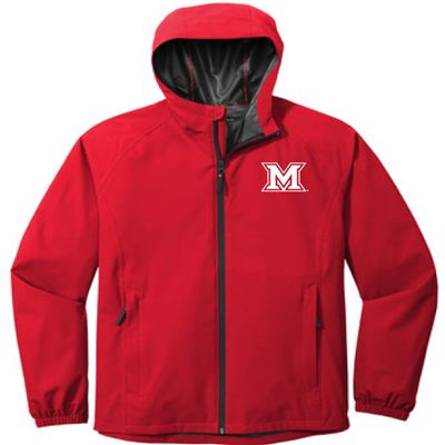 J2 Sport Miami University Waterproof Rain Jacket Apparel Long Sleeve Coat