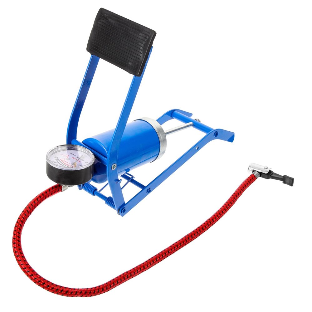 POPETPOP High-Pressure Floor Pump for Bikes Cars and Balls Portable Foot Pump with Durable Design and Pressure Gauge Red