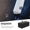 PRETYZOOM 3pcs Cufflink Box, Small Flip-up Cuff Link Storage Boxes Organizer, Men's Jewelry Case for Cufflink, Tie Clips view 2