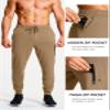 MUZEGE Men's Athletic Joggers Stretch Sweatpants with Zipper Pockets Lightweight Running Workout Gym Track Golf Jogging Training Sweat Pants for Men(Dark Khaki,XL) view 4
