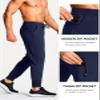 MUZEGE Men's Athletic Joggers Stretch Sweatpants with Zipper Pockets Lightweight Running Workout Gym Track Golf Jogging Training Sweat Pants for Men(Dark Blue,3XL) view 4