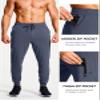 MUZEGE Men's Athletic Joggers Stretch Sweatpants with Zipper Pockets Lightweight Running Workout Gym Track Golf Jogging Training Sweat Pants for Men(Navy,XS) view 4