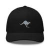 Kangaroo Trucker hat, Embroidered Unisex hat, Kangaroo Hats for Men and Women. Black view 1