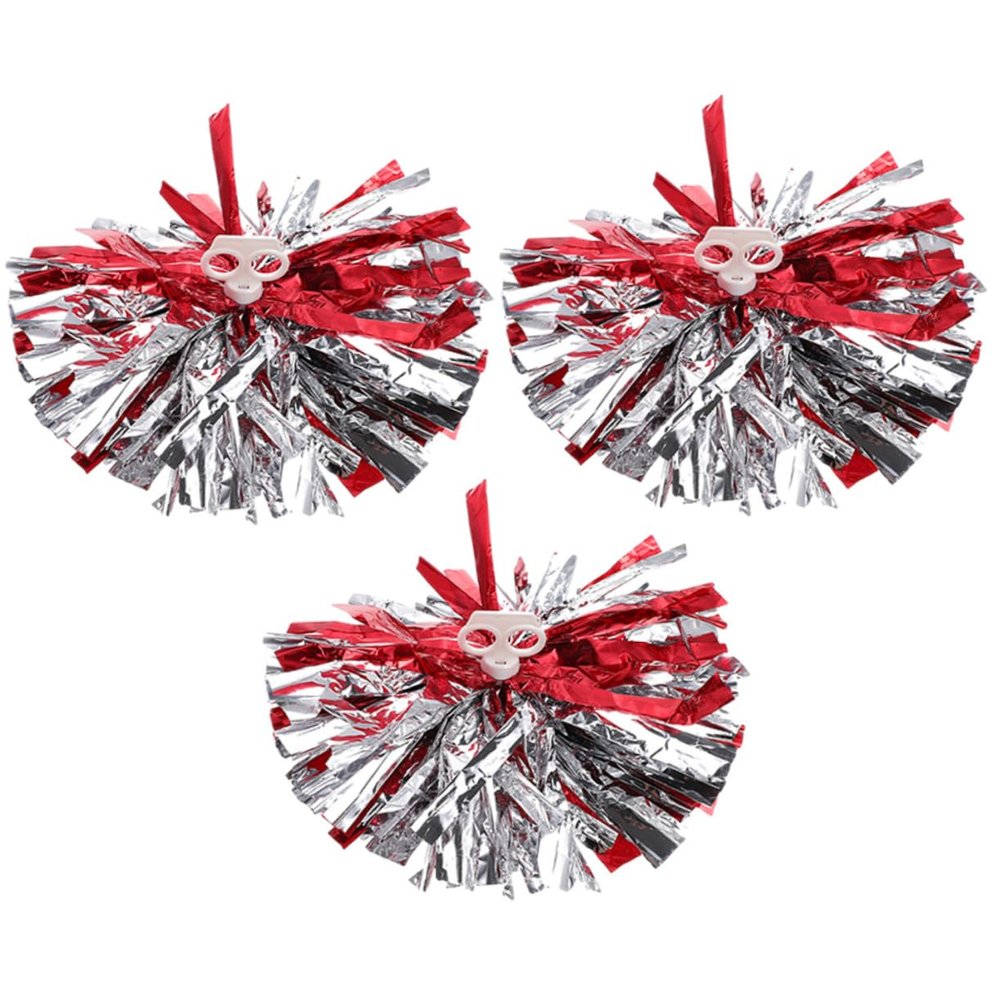 BESPORTBLE 3pcs Cheerleading Pompoms Aerobics Flower Ball Pom Poms for Cheerleading Portable Props