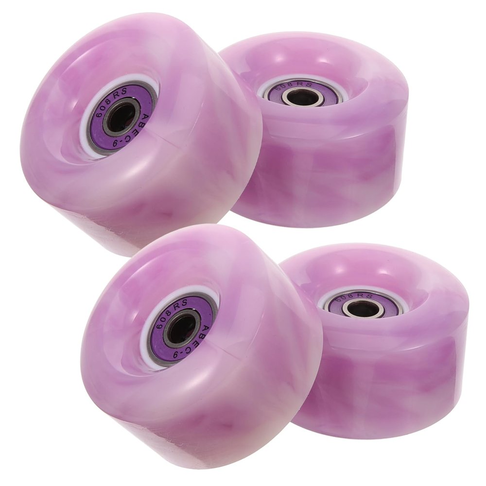 BESPORTBLE 4pcs Roller Skate Wheels Durable Pu Replacement Wheels with Bearings for Inline and Quad Skating Lightweight and Easy to Install Multi-color Design for Stylish Skating