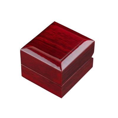 LED Lighted Wooden Ring Box Ring Gift Box Square Wedding Ring Box for Proposal, Engagement