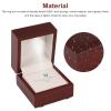 LED Lighted Wooden Ring Box Ring Gift Box Square Wedding Ring Box for Proposal, Engagement view 4