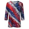 AAZJSS Women's 4th of July Patriotic Shirt - Red, White & Blue - 3/4 Sleeve - Large - Royal Blue view 3