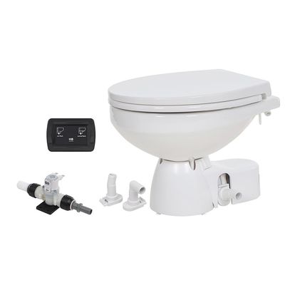 Jabsco Quiet Flush E2 Fresh Water Toilet Regular Bowl - 12V  Soft Close Lid