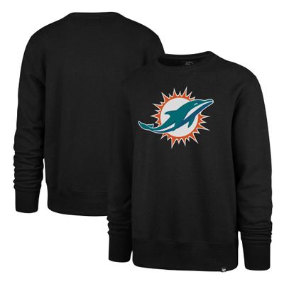 47 Men's Black Miami Dolphins Imprint Headline Pullover Sweatshirt
