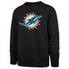 47 Men's Black Miami Dolphins Imprint Headline Pullover Sweatshirt view 2