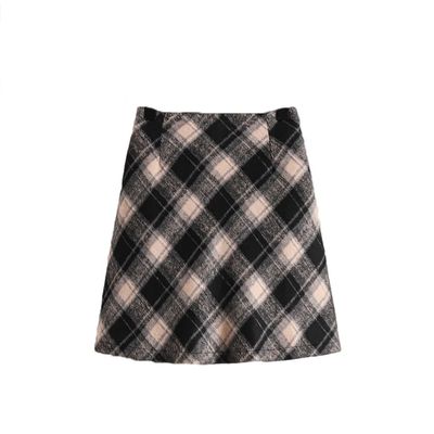 Kids Skirts Plaid A-line Mini Skirts with Pockets for Girls (US, Alpha, 3X-Large, Regular, Short, Black)