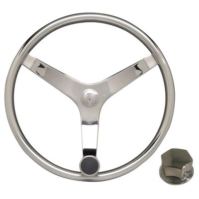 Uflex - V46-13.5" Stainless Steel Steering Wheel w/Speed Knob Ch... [V46 KIT]