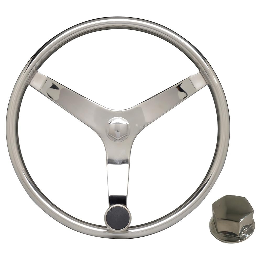 Uflex - V46-13.5" Stainless Steel Steering Wheel w/Speed Knob Ch... [V46 KIT]