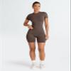Trendy Queen Womens 2 Piece Workout Sets Short Matching Lounge Sets Summer Clothes Going Out Gym Outfits MochaBrown XS view 4