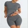 Trendy Queen Womens 2 Piece Workout Sets Short Matching Lounge Sets Summer Clothes Going Out Gym Outfits DarkGrey M view 2