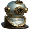 NineFit Basics US Navy Diving Helmet Mark V Deep Sea Divers Diving Helmet with Wooden Base, As Shown in image view 1