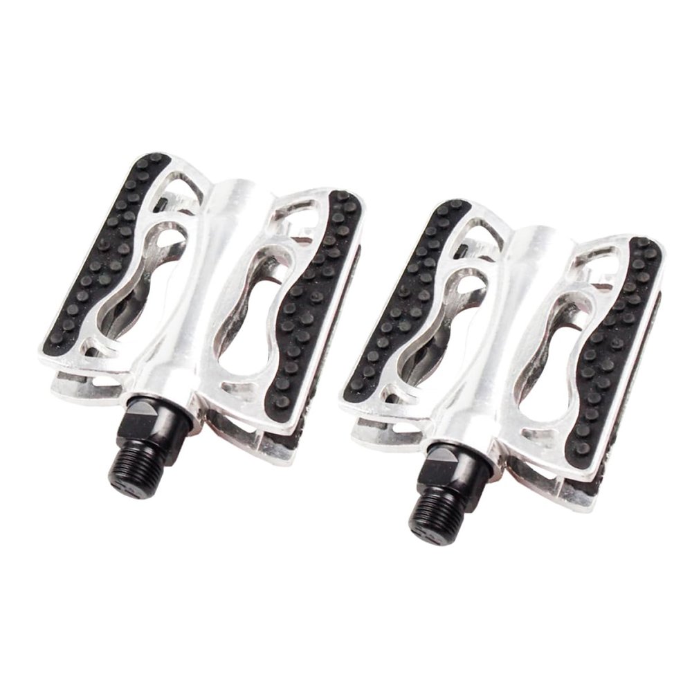 POPETPOP 2pcs Non-Slip Aluminum Alloy Mountain Bike Pedals Platform Pedal for Road and Trail Cycling Silver