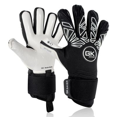 GK Saver Bravo Series Football Goalkeeper Goalie Gloves| Anti-Slip Palms| Savefingers Technology|Goalkeeping Soccer Gloves Size 6 to 11 (Bravo WB04, Size 6)