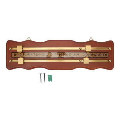 JEOZBM Billiard Scorer, Billiard Score Board, Fiberboard Shuffleboard Scoreboard, 2 Track Wavy Brown Score Keeper for Home & Club Games