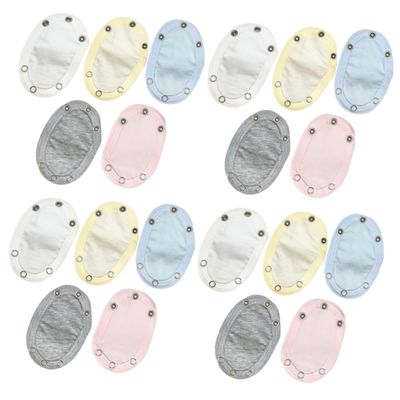 Holibanna 20 Pcs Baby Bodysuit Extenders Snap Soft Cotton Jumpsuits Extender for Toddlers Boys Girls Easy Wear Breathable Comfortable