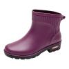 IWIHMIV Short Boots Rain Boots for Women Short Rubber Boots Waterproof Ankle Rain Boots Comfortable Slip On Rain Boots for WomenA1-Purple,8 view 1