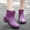IWIHMIV Short Boots Rain Boots for Women Short Rubber Boots Waterproof Ankle Rain Boots Comfortable Slip On Rain Boots for WomenA1-Purple,8 view 2