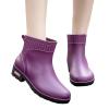 IWIHMIV Short Boots Rain Boots for Women Short Rubber Boots Waterproof Ankle Rain Boots Comfortable Slip On Rain Boots for WomenA1-Purple,8 view 3