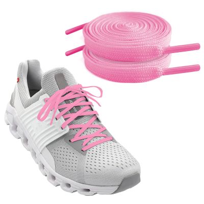 NDTEZUGT 1/4"(6mm) Flat Thin Shoe Laces, Original Athletic Shoelaces Shoe Strings Replacement Laces for Sneakers (Pink, 63''/160cm)
