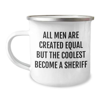 12oz The Coolest Sheriff Camping Mug - Funny Birthday Unique Gifts from Family