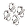 Marine Grade 316 Stainless Steel Fixed Shackle Hand Pull Quick Hanging Shackle snap Hook for Hoisting Rope Suspension (4Pcs, 1-3/8"(35mm)) view 1
