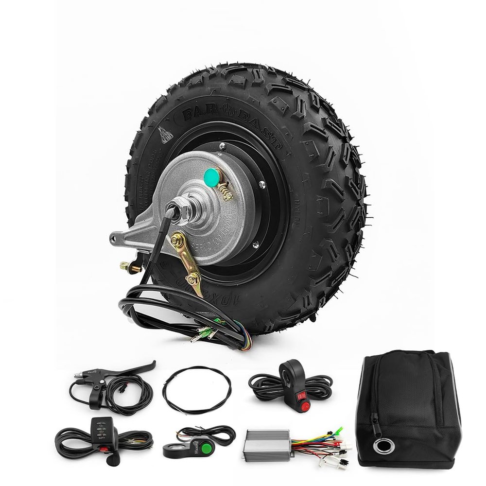 Off Road Rough Wheel Electric Wheelbarrow Scooter, Gear Hub Motor, Expansion Brakes Kit, 10 Inch Wheel, 24V, 36V, 48V, 350W (36V 350W)